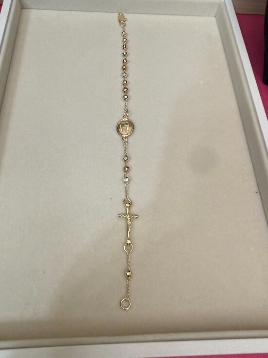 Jewelry - 18K Gold Filled Virgin Mary & Cross Bracelet